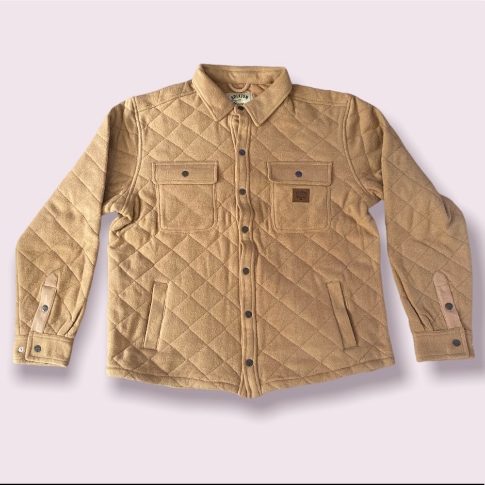 Brixton - Coors Cass Quilted Fleece Jacket - Color (Rocky Brown) Size (Large)